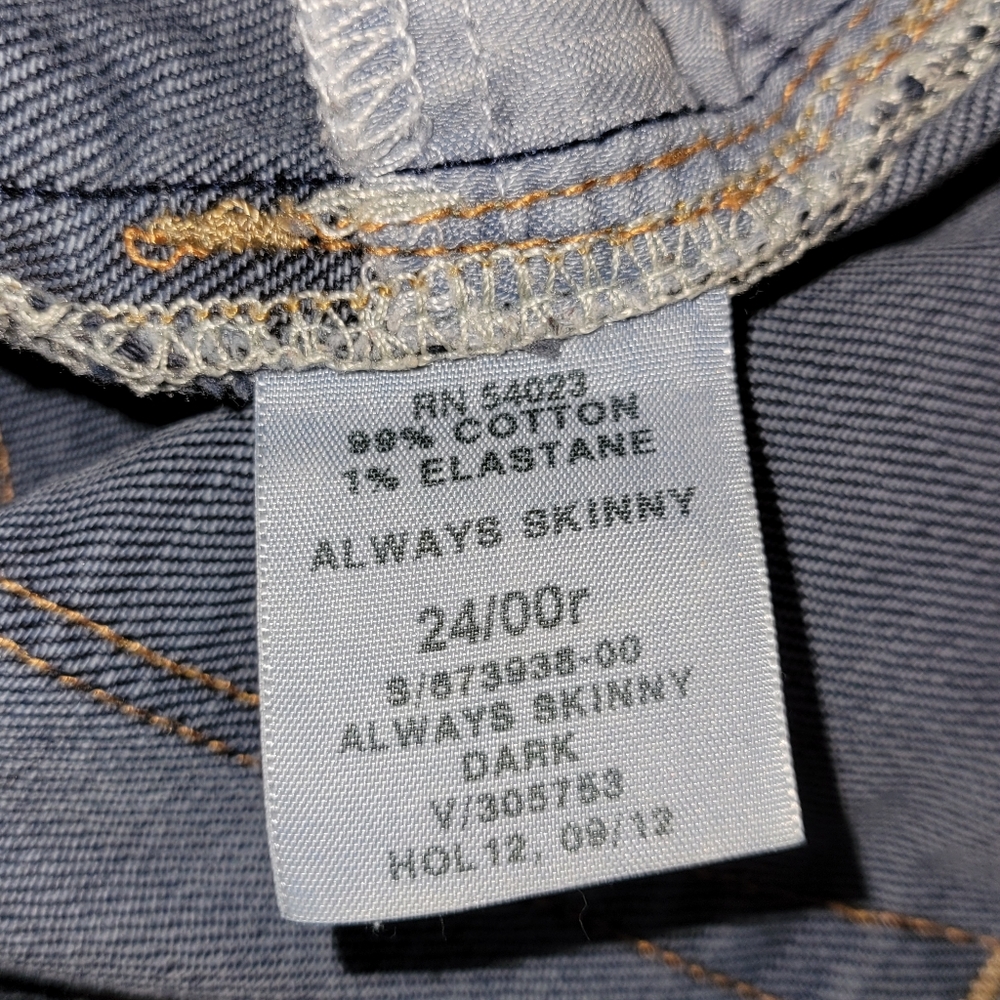 Gap 1969 Women's Always Skinny Jeans Size 24/00R - Picture 7 of 7